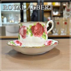 オールドイングリッシュローズ ロイヤルアルバート カップ＆ソーサー 1客 ヴィンテージ Royal Albert バラ 薔薇 金彩 英国 ボーンチャイナ【RU1010-5】
