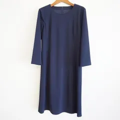 #anc レリアン Leilian ワンピース 9 紺 無地 レディース [844694]