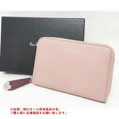 ※併売商品※◆中古美品◆ Paul Smith 【ポールスミス】ラウンドファスナー カード・コインケース レザー ベージュピンク　M637