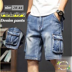 ハーフパンツ メンズ デニムパンツ 短パン ショートパンツ 多ポケット カーゴ 五分丈 ストレッチ ジーンズ ゆったり 春夏 ストリート おし