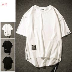 Tシャツ メンズ 半袖 サイドジップ スリット テールカット クルーネック カットソー おしゃれ 夏服