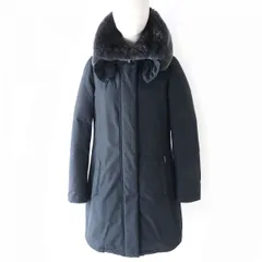 良品△正規品 WOOLRICH ウールリッチ WWCPS2648D BOW BRIDGE COAT ボーブリッジ ラビットファー ダウンコート ネイビー XS 定価135300円のサムネイル