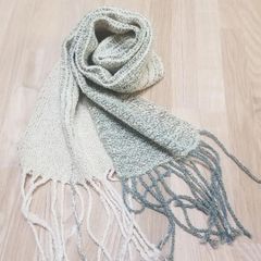 【一点物】手織りマフラー（約1.5m） ハンドメイド　 オーガニックコットン