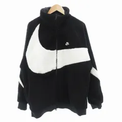 ナイキ NIKE SWOOSH Full Zip Jacket フルジップジャケット リバーシブル ボア フリース ナイロン ビックロゴ 刺繍 3XL 黒 ブラック 白 ホワイト BQ6546-011 /GV