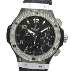HUBLOT ウブロ ビッグバン 301.SB.131.RX メンズ腕時計 自動巻き ダイヤベゼル ブラック文字盤 ステンレス 高級腕時計 【中古】