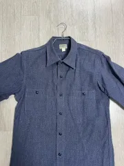ショート丈 Atlast&co ワークシャンブレーシャツ ダブルステッチ