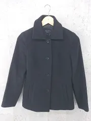 ◇ M-PREMIER エムプルミエ 長袖 ステンカラー コート 36 ブラック *  【1002797481528】