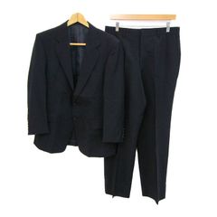 バーバリーズ スーツ セットアップ 上下セット ウール メンズ AB4サイズ ネイビー Burberrys 【中古】