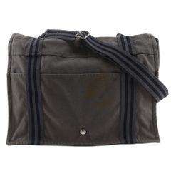 【HERMES】エルメス フールトゥ バサスMM コットンキャンバス グレー ユニセックス ショルダーバッグ