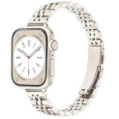 【新品】 [SIBOYL] 超細ベルト い対応アップルウォッチ バンド 41mm 40mm 38mm 42mm(Series 11 10)、控えめな贅沢、おしゃれ金属夏、コンパチブルApple Watchベルト ステンレス、対応のあっふウォッチバンド レデ 0