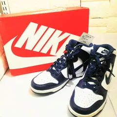 ♪ 【NIKE/ナイキ】ダンクHIレトロ DD1399-104 26～26.5cm ネイビー×ホワイト 箱･タグ付き やや箱ダメージ有/mik0187