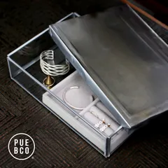 【新品】【1点販売】PUEBCO[プエブコ] GLASS BOX WITH RECYCLE STEEL LID【Jewelry Double】