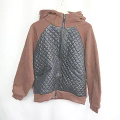 ■ emi+ 切り替えデザイン キルティング 長袖 ジャンパー サイズS ブラウン ブラック レディース E  【1407180056138】