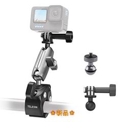 AFAITH オートバイ・バイク・自転車 ハンドルバー マウント 360度回転式 安定性 固定力 自由調整可能 GoPro Hero 11/10/9/8/7/6/5/4/3/GoPro MAX/DJI Osmo Actionほどんとのアクションカメラに適用