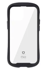 iFace Reflection iPhone 13 mini ケース クリア 強化ガラス (ブラック)【アイフェイス アイフォン 13mini カバー 透明 耐衝撃 米国MIL規格取得 ストラップホール付き】 [iPhone 13 mini専用・ブラック]