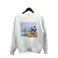 90年代 Disney ディズニー ミッキーマウス グーフィー ミニー トロント スウェット キャラクター ホワイト (メンズ XL) 中古 古着 Q2320
