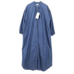 未使用 SHIPS any シップスエニィ 長袖 シャツワンピース F ブルー系 レディース 古着