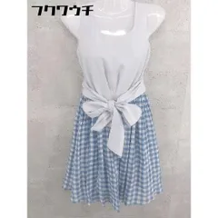 ◇ dazzlin ダズリン チェック 切替 ノースリーブ ミニ ワンピース サイズM グレー ブルー レディース 【中古】 【1002802216367】のサムネイル