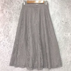 Couture Brooch クチュールブローチ レース フレアー ミディ スカート グレージュ 36サイズ 〇□のサムネイル