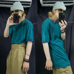 90s ROUTE66 Emerald Graduation Border S/S Ringer Tee エメラルド グラデーション ボーダー 半袖 リンガーtシャツ