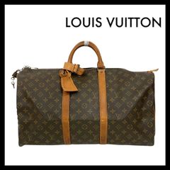 【LOUIS VUITTON】キーポル50 モノグラム ボストンバッグ ブラウン/茶 レザー ルイ ヴィトン (SER2177)