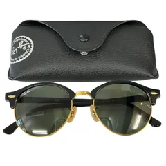 【管33320】Ray-Ban レイバン サングラス CLUBROUND CLUBMASTER クラブラウンド クラブマスター  RB4246 901 51 ブラック ゴールド ケース付
