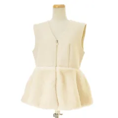 【toccocloset】6-179102 chesary パールファスナーチャーム付きファー切り替えペプラムジレベスト