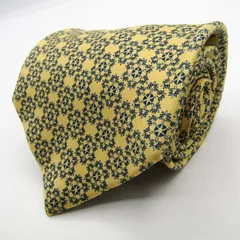 シャルル・ジョルダン ブランド ネクタイ シルク 小紋柄 総柄 PO メンズ イエロー CHARLES JOURDAN 【中古】