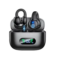 01ブラック 2023新登場Bluetooth5.3開放型イヤホンBluetooth イヤホン ワイヤレスイヤホン 耳挟み式 イヤホン 耳を塞がない イヤーカフ イヤホン ブルートゥース イヤホン LEDディスプレイ表示 ぶるーとぅーすイヤホン Type‐C急