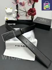 【今日特価】PRADA プラダ クロスグレインレザーベルト