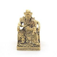関羽の置物 5cm 金属製 ミニチュア 着席タイプ