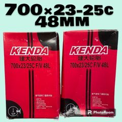 【新品】KENDA 700×23-25c 48mm 仏式バルブ 2本セット サイクリングや通勤通学のスペアチューブにいかがですか？