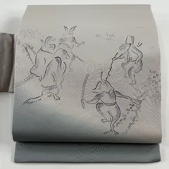 西陣 鷹匠 リバーシブル 袋帯 鳥獣戯画 動物 兎 金糸 新品未使用品 正絹 NISHIORI wakka 京袋帯 ジャムセッション 京 wa・kka 正絹帯