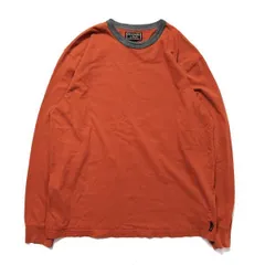 90's USA製 アバクロンビー&フィッチ クルーネック コットン リンガー Tシャツ 長袖 (L) 橙×霜降り灰 無地 90年代 旧タグ オールド Y2K　アメリカ古着 USED  ビンテージ ヴィンテージ