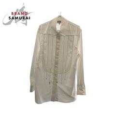 美品 CHANEL シャネル ココマーク スパンコール パール サイズ36 ホワイト シルバー金具 ポリエステル P70673V48585 長袖シャツ 404481 CHANEL - 美品 CHANEL シャネル ココマーク スパンコール パール