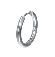 L_シルバー LION HEART ピアス プレーンフープピアス サージカルステンレス メンズ 直営 シルバーL