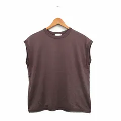 ハンドバーク handvaerk カットソー Tシャツ 半袖 コットン シンプル S ブラウン 茶 /KT6のサムネイル