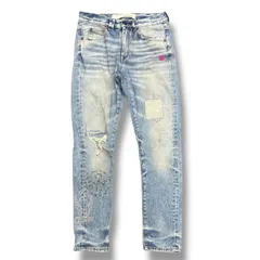国内正規 OFF-WHITE スタッズクラッシュデニムパンツ ジーンズ オフホワイト OMYA011E19386045  インディゴ 31 78866A5のサムネイル