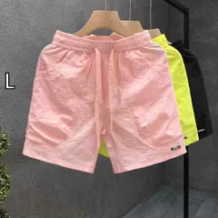 [L]秋冬 コーデ メンズ  服 シンプル ファッション オシャレ 大人 かっこいい 大きいサイズ ストリート 紳士服 ピンク 薄手 パンツ アウターウェア 速乾 五分丈 ワークウェア スウェット パンツ
