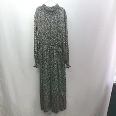 ◇ ⊇ URBAN RESEARCH ROSSO 小花柄 ウエストゴム 長袖 ロング丈 ワンピース サイズＭ ブラック イエロー系 レディース E  【1503050047074】