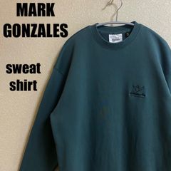 マークゴンザレス mark gonzals スウェットシャツ トレーナー バッグプリント メンズ Mサイズ 実寸 Lサイズ 緑 グリーン ストリート