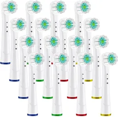 Trustnice 互換品 互換ブラシ ブラウン オーラルB対応 電動歯ブラシ 替えブラシ やわらか極細毛ブラシ EB60 16本セット 白(白,  16個 (x 1))