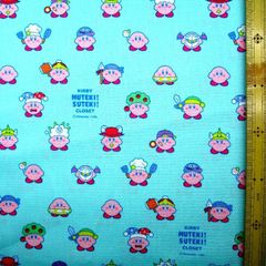 約108×40　8043 キャラクター 生地 布 星のカービィ（ カービー ） （ ブルー系 ) 　キャラクター生地 キャラクター 生地 布 男の子 女の子 入園 入学
