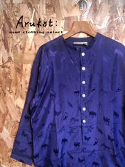 CHICO'S DESIGN アニマル柄シルクシャツ ロング丈