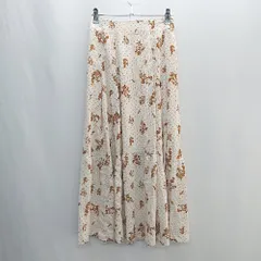 ◇ ◎●未使用● NOSTALGIA アンドドットノスタルジア 総柄 ロング フレア スカート サイズM ホワイト系 レディース E  【1407020029759】