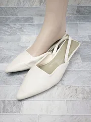 ◇ Θ Neuna ヌナ ポインテッドトゥ ミュール　パンプス　シューズ サイズS ベージュ レディース P  【1410230000371】