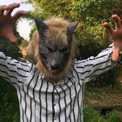 ハンドメイドリアル4足歩行狼着ぐるみコスプレマスク一式
