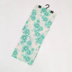 【綿絽】浴衣 白 緑 桜 フリーサイズ レディース y39