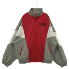 GUESS (ゲス) 切り替えナイロントラックジャケット ジャージ ブルゾン グレー/レッド MK1W8330IAのサムネイル