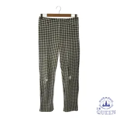 【訳アリ】 パンツ ギンガムチェック フルレングス レディース ホワイト グレー ブラック M 901-6328 送料無料